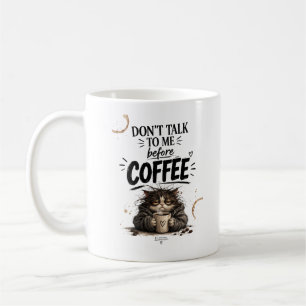Taza De Café Gato Gruñón Divertido No Me Hables Antes Del Café