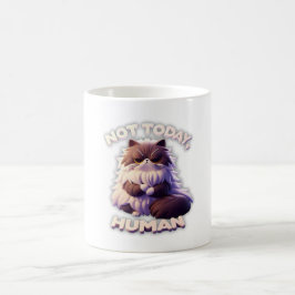 Taza De Café Gato gruñón "No hoy, humano" gracioso café Mug