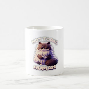 Taza De Café Gato gruñón "No hoy, humano" gracioso café Mug