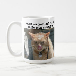 Taza De Café Gato gruñón, sarcástico, pequeña señorita Sun