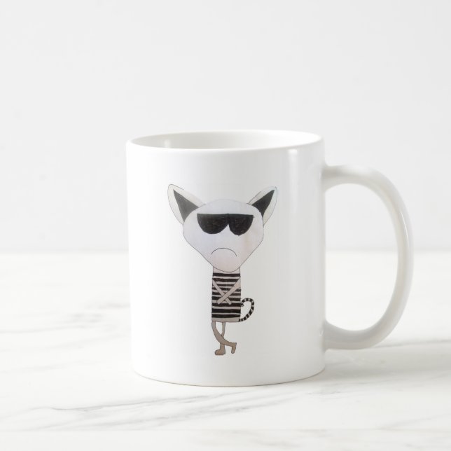 Taza De Café Gato Guay con gafas de sol (Derecha)