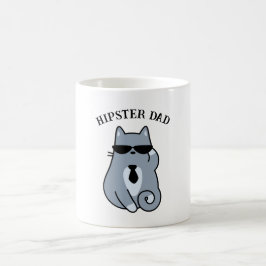 Taza De Café Gato Hipster - Papá felino amante del gato persona