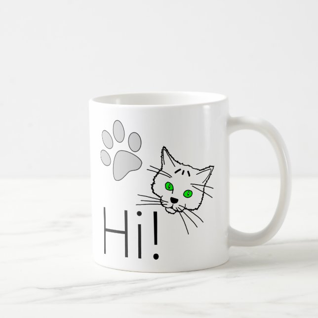 Taza De Café Gato - ¡Hola! (Derecha)