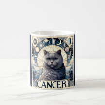 Gato intuitivo del cáncer Zodiac Art Nouveau