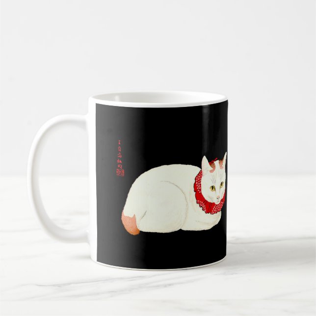 Taza De Café Gato japonés blanco y jengibre (Izquierda)