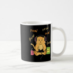 Taza De Café Gato Jugador Gatito Lindo Auriculares Controlador 