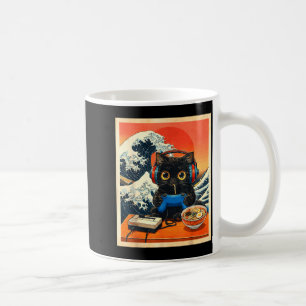 Taza De Café Gato jugador ramen japonés divertido gráfico kawai