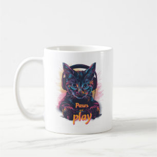 Taza De Café Gato Jugador Sube de Nivel