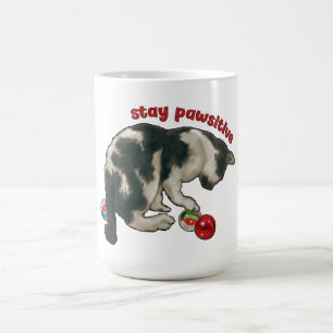 Taza De Café Gato jugando con CANICAS, Mantén la Pata Positiva,