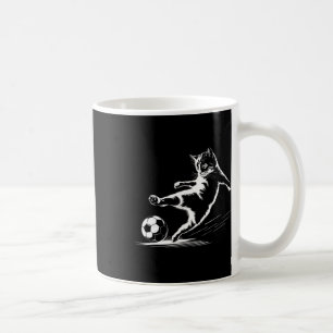 Taza De Café Gato jugando fútbol gráfico de deportes de gato di