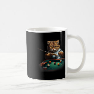 Taza De Café Gato Jugando Pool Billiards Guay Funny Cats Hombre