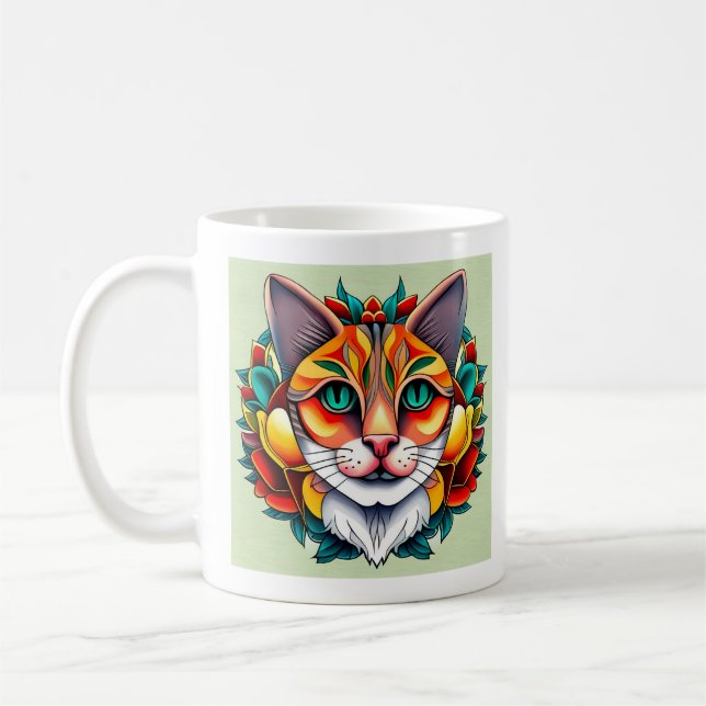 Taza De Café Gato Kaleidoscope (Izquierda)