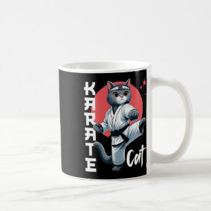 Taza De Café Gato Karate Gi Black Belt Martial Arts Kick Feline