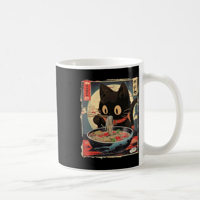 Taza De Café Gato Kawaii comiendo fideos de Ramen Chicas de reg (Derecha)