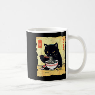 Taza De Café Gato Kawaii Comiendo Fideos Ramen Regalo Divertido