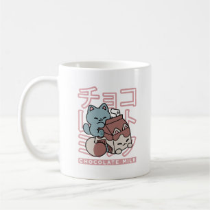 Taza De Café Gato Kawaii con Leche de Chocolate – Arte Pop Japo