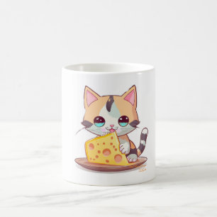 Taza De Café gato kawaii lindo con libro