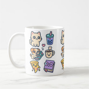 Taza De Café Gato Kawaii, perro y amantes de la comida
