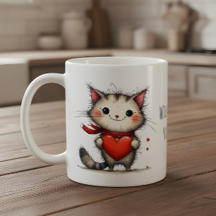 Taza De Café ¿Gato Kitty Adorable Serás Mi San Valentín?