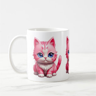 Taza De Café Gato Kitty Rosa