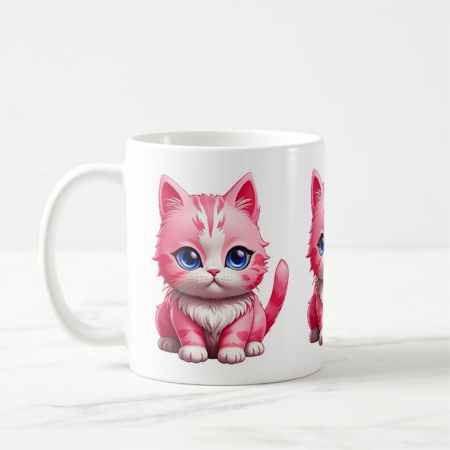 Taza De Café Gato Kitty Rosa (Izquierda)