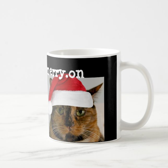 Taza De Café ¡Gato lindo del día de fiesta!  get.your.merry.on (Derecha)