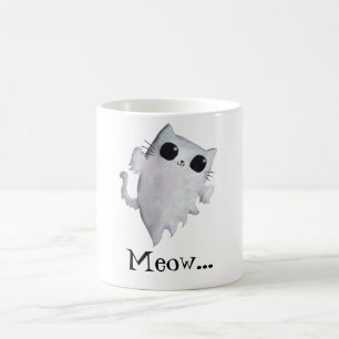 Taza De Café Gato lindo del fantasma de Halloween