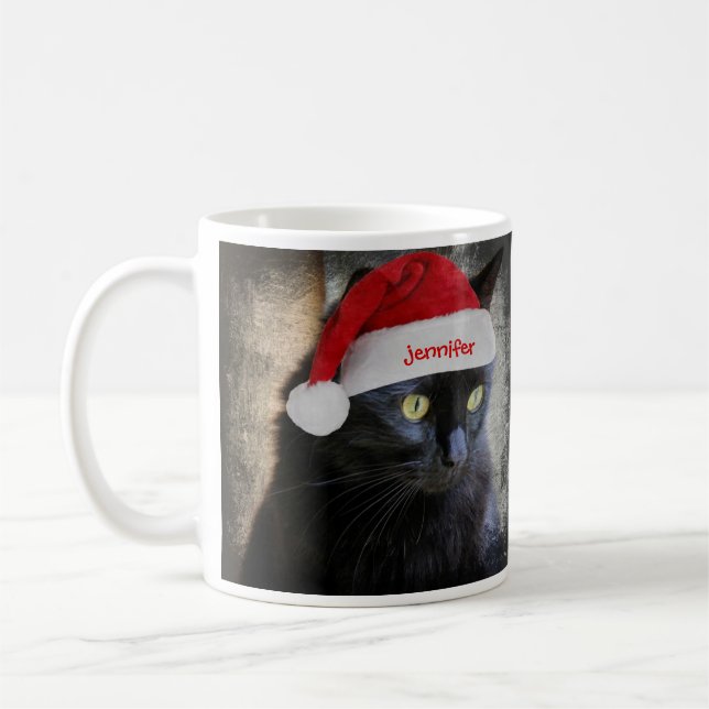 Taza De Café Gato lindo del navidad, nombre modificado para (Izquierda)