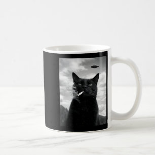 Taza De Café Gato Lindo Ovni Meme Selfie Alien