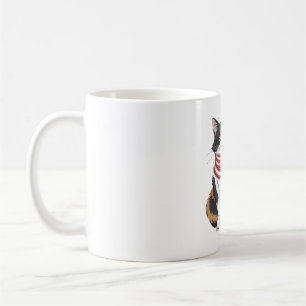 Taza De Café gato lindo verano Bandera US Día de los Caídos