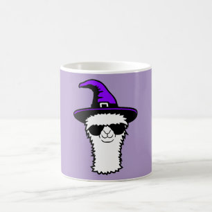 Taza De Café Gato Llama Sombrero de Bruja Gafas de Sol Furry Al