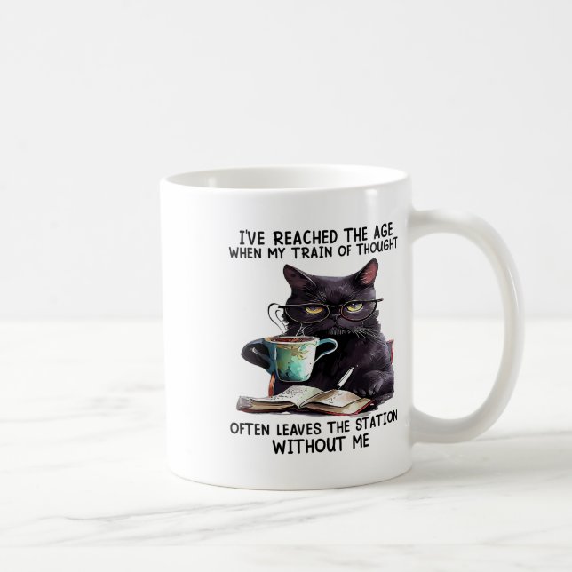 Taza De Café Gato, llegué a la edad cuando mi tren del pensamie (Derecha)