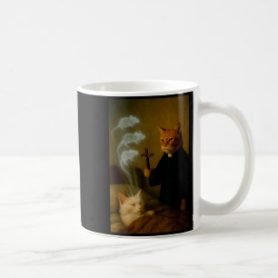 Taza De Café Gato Mago Meme Gato Exorcismo Ratón Divertido Fant