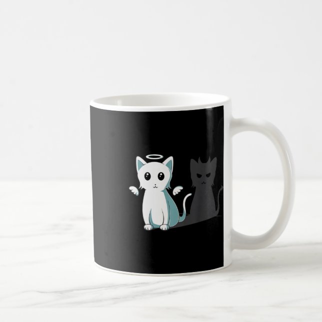 Taza De Café Gato malvado de Purr Evil Devil Feliz Gato de Hall (Derecha)