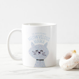 Taza De Café Gato Mamá Glam Glitteroso Meowvilloso