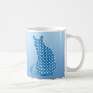 Taza De Café Gato manchado - sombras del azul