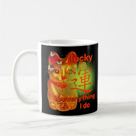 Taza De Café Gato Maneki Neko Afortunado En Todo Lo Que Hago 