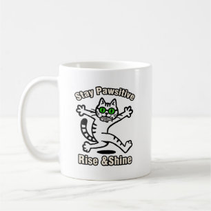Taza De Café Gato Mantén Positividad