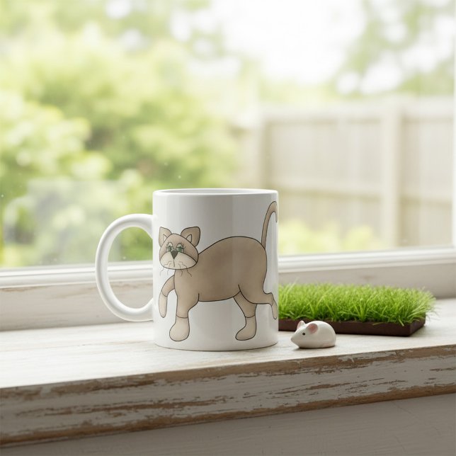 Taza De Café Gato marrón caminando (Subido por el creador)