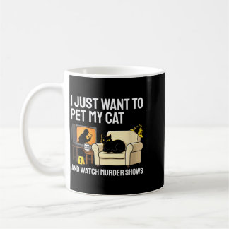 Taza De Café Gato mascota de mujer y mira espectáculos de asesi