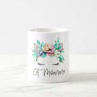 Taza De Café Gato Momma Floral Crown Mug