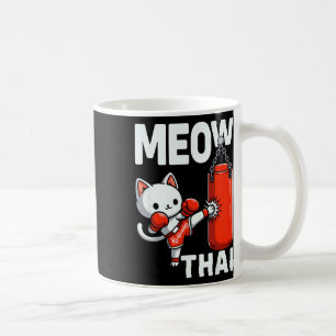 Taza De Café Gato muay tailandés boxeando artes marciales comba
