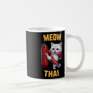Taza De Café Gato Muay Tailandés Meow Thai - Boxeo Tailandés Pa
