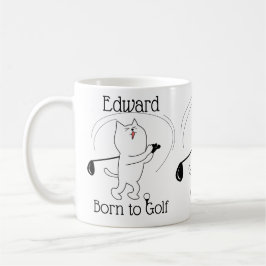 Taza De Café Gato nacido en el golf