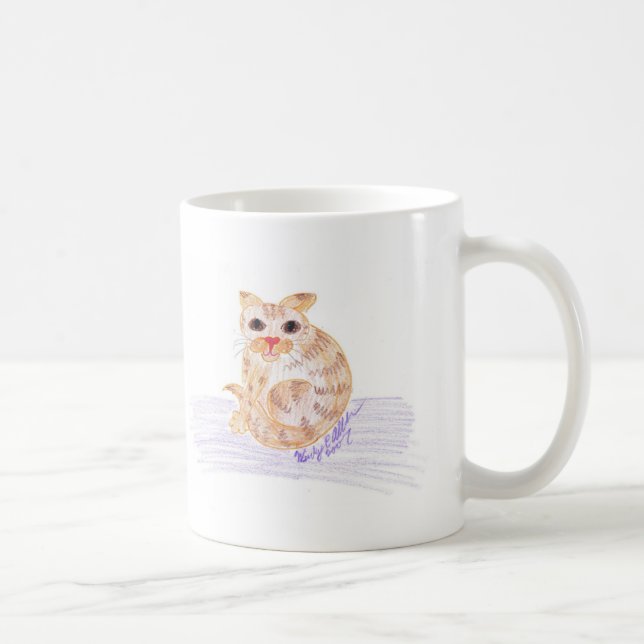 Taza De Café Gato Naranja (Derecha)