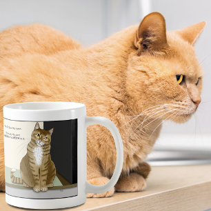 Taza De Café Gato Naranja Atigrado Dueño de Casa Divertido