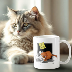 Taza De Café Gato Naranja Divertido Portátil Verde Trabajo Casa