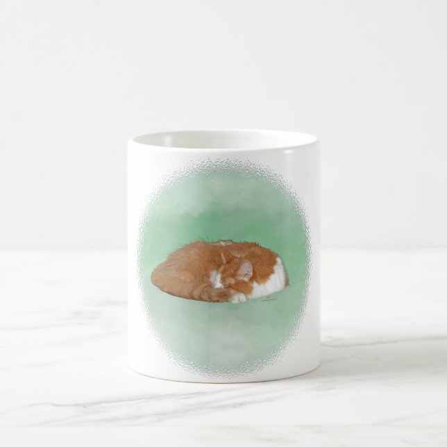 Taza De Café Gato Naranja Durmiendo (Centro)