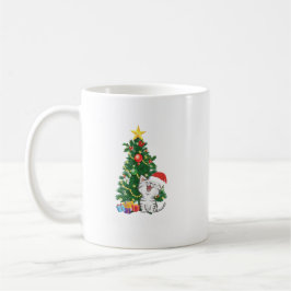 Taza De Café Gato navidad con árbol de Navidad