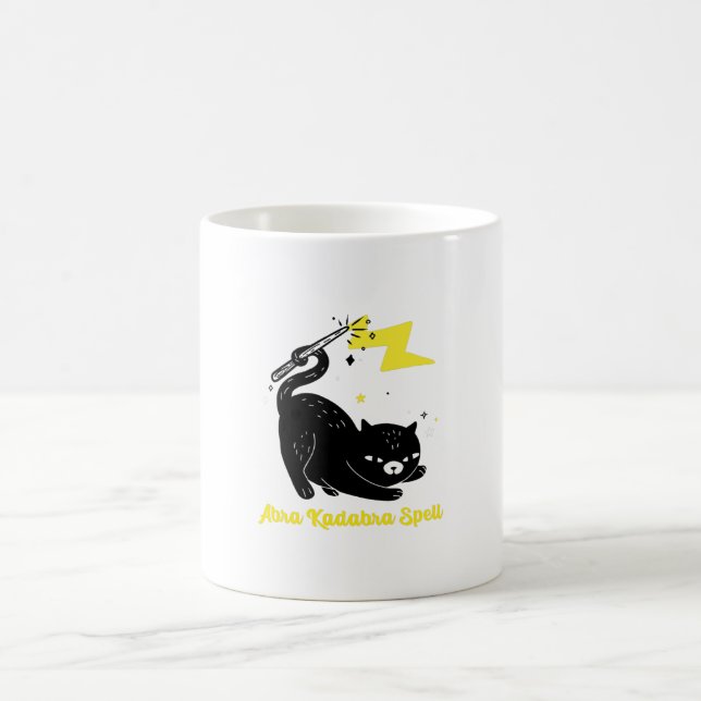 Taza De Café Gato negro asistente - Abra Kadabra Spell (Centro)
